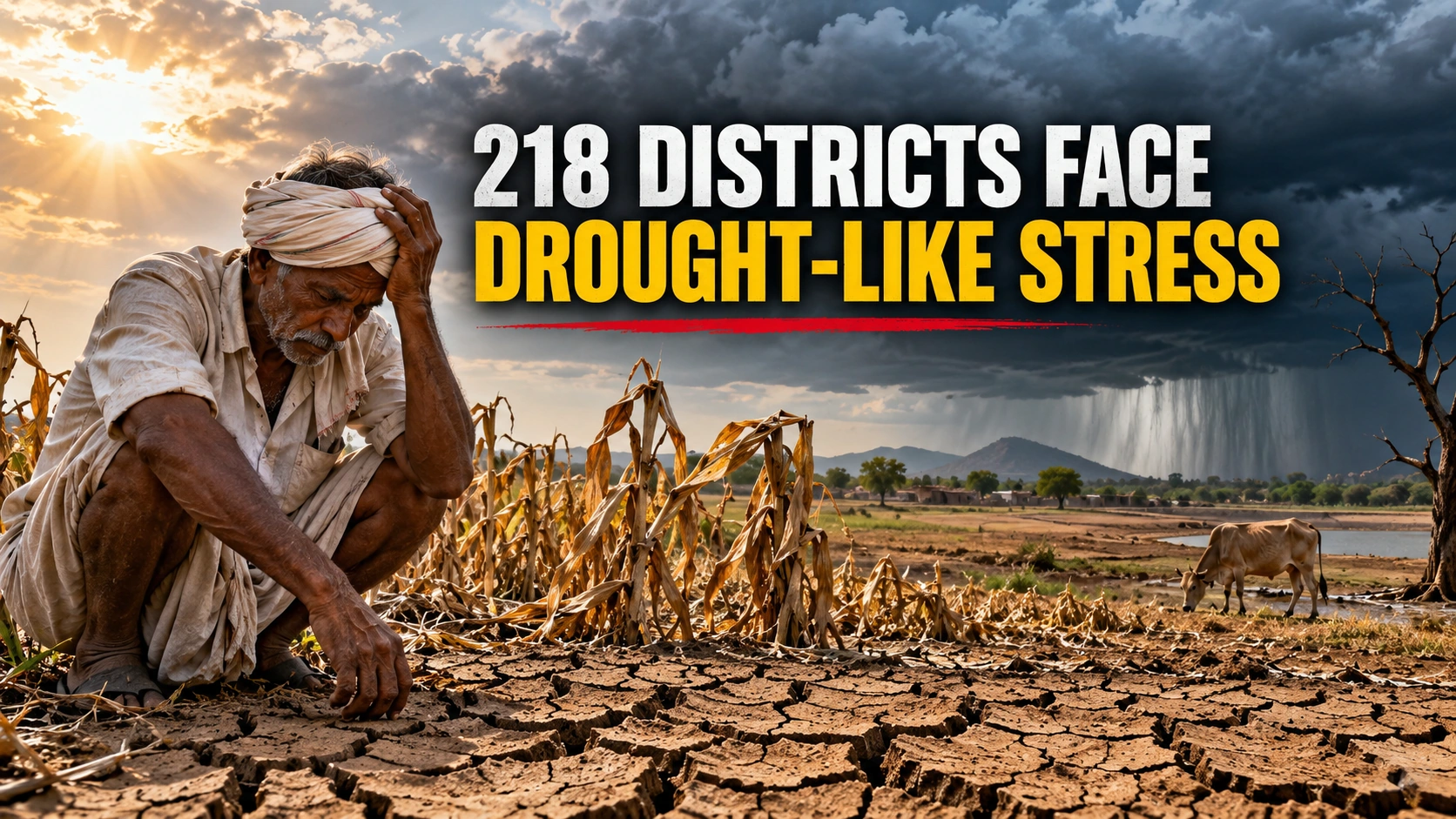 218 INDIAN DISTRICTS SHOW DROUGHT-LIKE CONDITIONS AS MONSOON EXTREMES WIDEN
