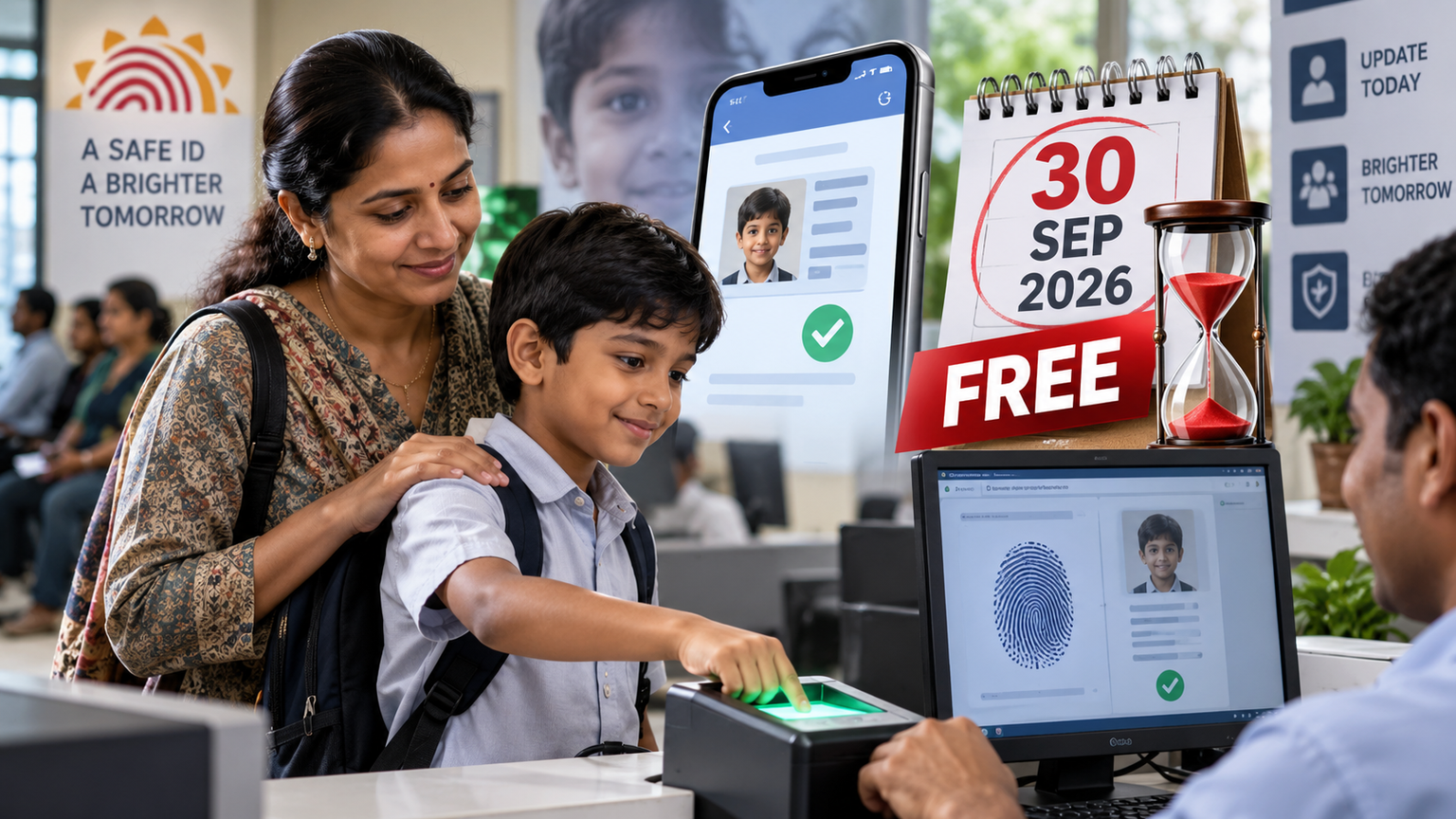 Editorial illustration for: Aadhaar Update Is Free Until September 30 — But Only for This Group