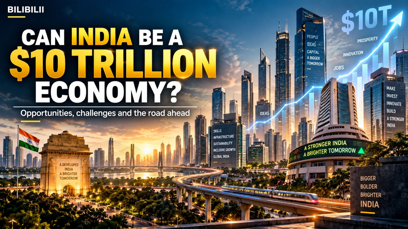 Bilibilii editorial thumbnail for Can India Be a $10 Trillion Economy? Opportunities, Challenges and the Road Ahead