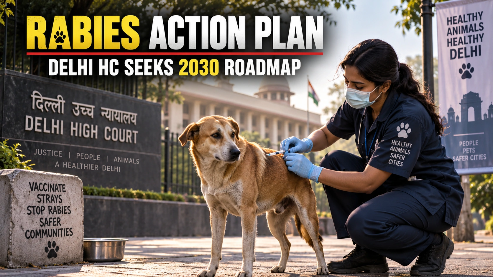 Bilibilii editorial thumbnail for Delhi High Court Wants a Rabies-Elimination Action Plan — Why Stray-Dog Vaccination Is Back in Focus