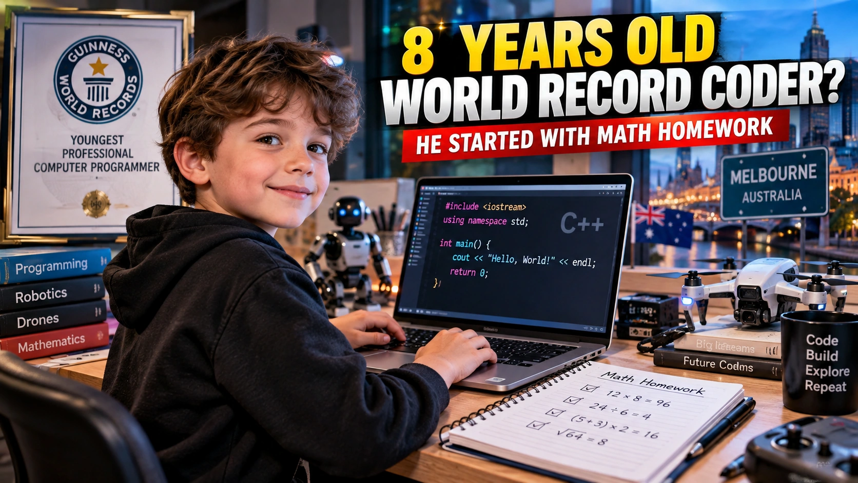 He Started Coding for Math Homework — Now He Holds a World Record at 8