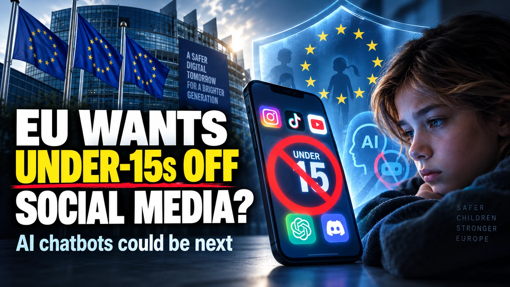 EU Wants Under-15s Off Social Media and AI Chatbots — Is This the Biggest Child-Safety Crackdown Yet?