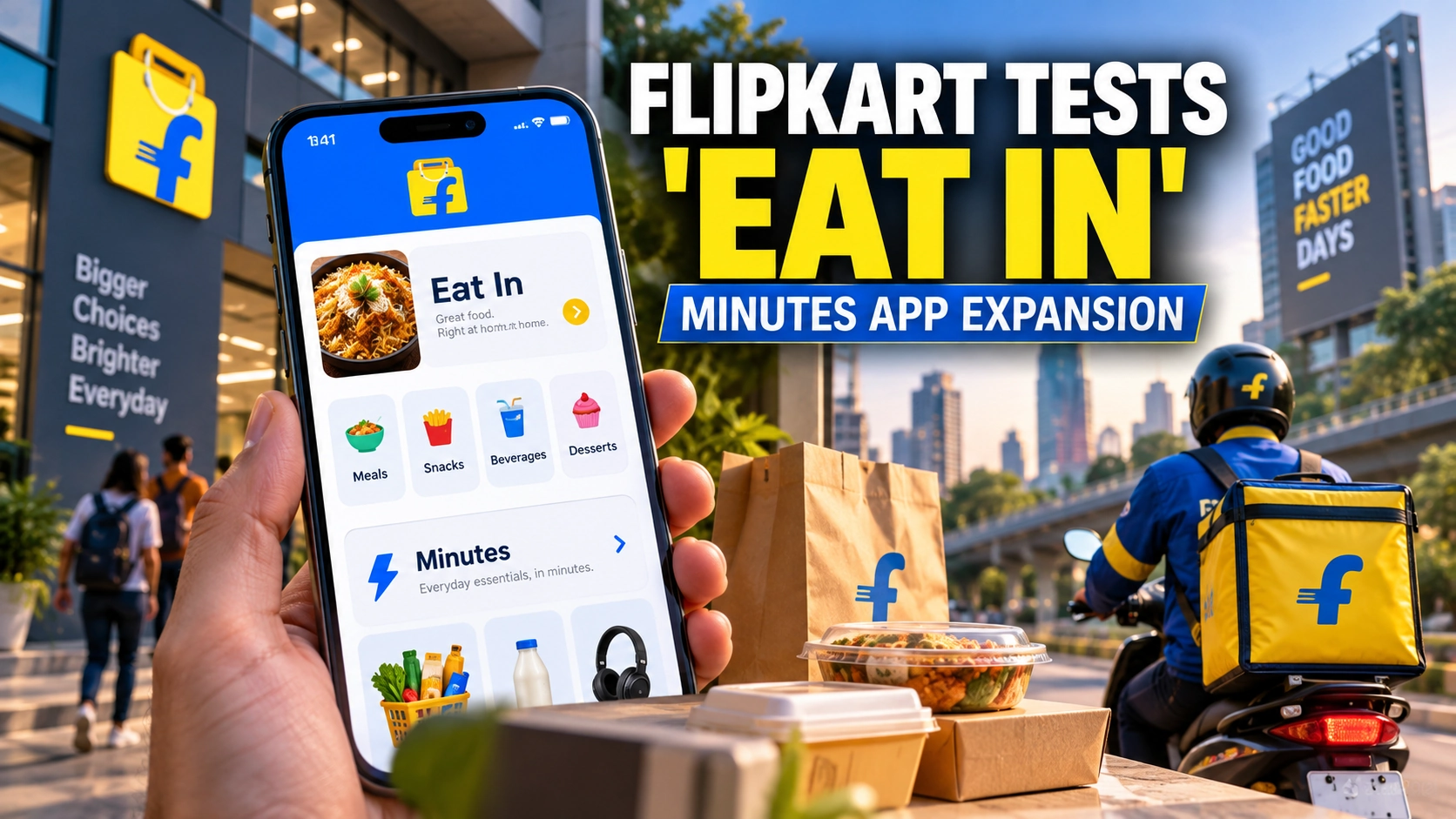 Bilibilii editorial thumbnail for Flipkart Tests “Eat In” Food Delivery and a Standalone Minutes App — Why the E-Commerce Giant Is Expanding Again