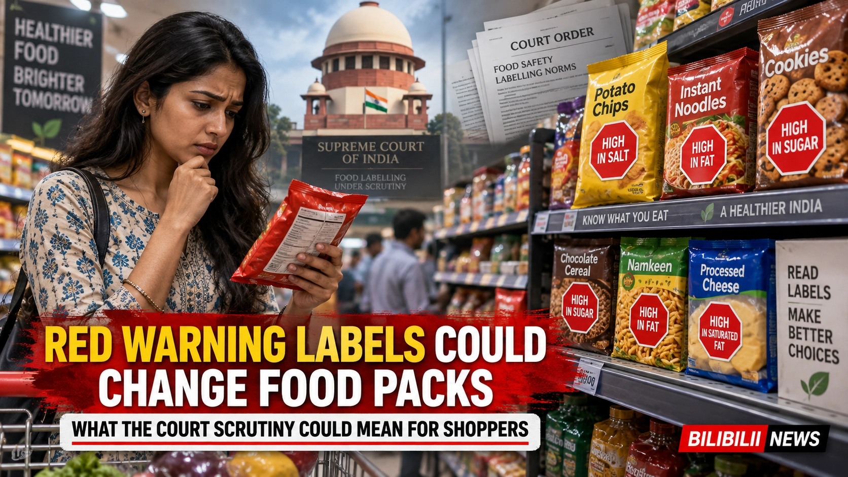 Bilibilii editorial thumbnail for India May Toughen Red Warning Labels on Packaged Food — What Could Change for Shoppers