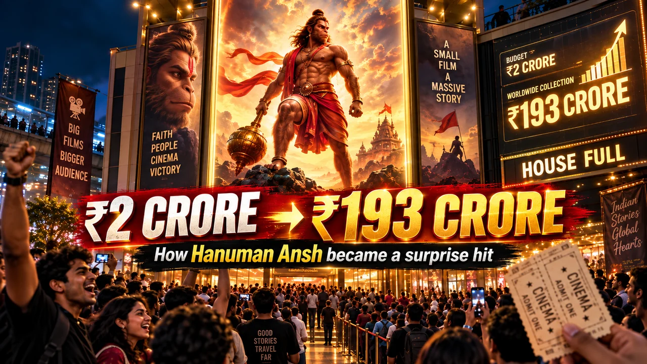 Bilibilii editorial illustration for A ₹2 Crore Film Has Now Made ₹193 Crore: How ‘Hanuman Ansh’ Became 2026’s Box-Office Surprise