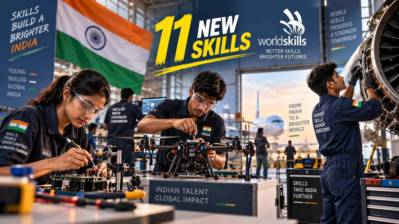 Bilibilii editorial thumbnail for India Will Compete in 11 New WorldSkills Categories — From Drones to Aircraft Maintenance