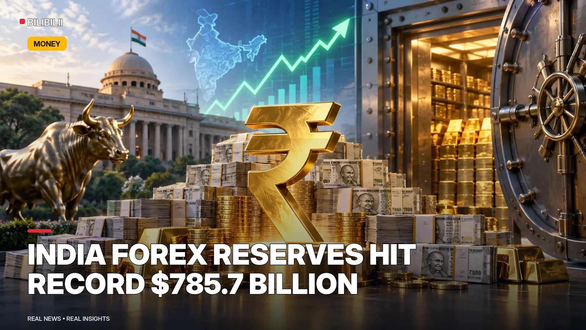INDIA’S FOREX RESERVES HIT A RECORD $785.7 BILLION AFTER A $45 BILLION WEEKLY JUMP