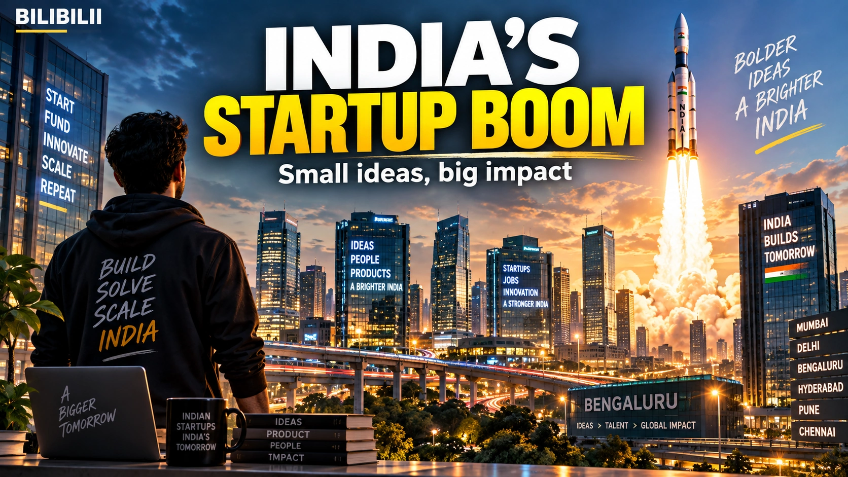 Bilibilii editorial thumbnail for India’s Startup Boom — Small Ideas, Big Impact