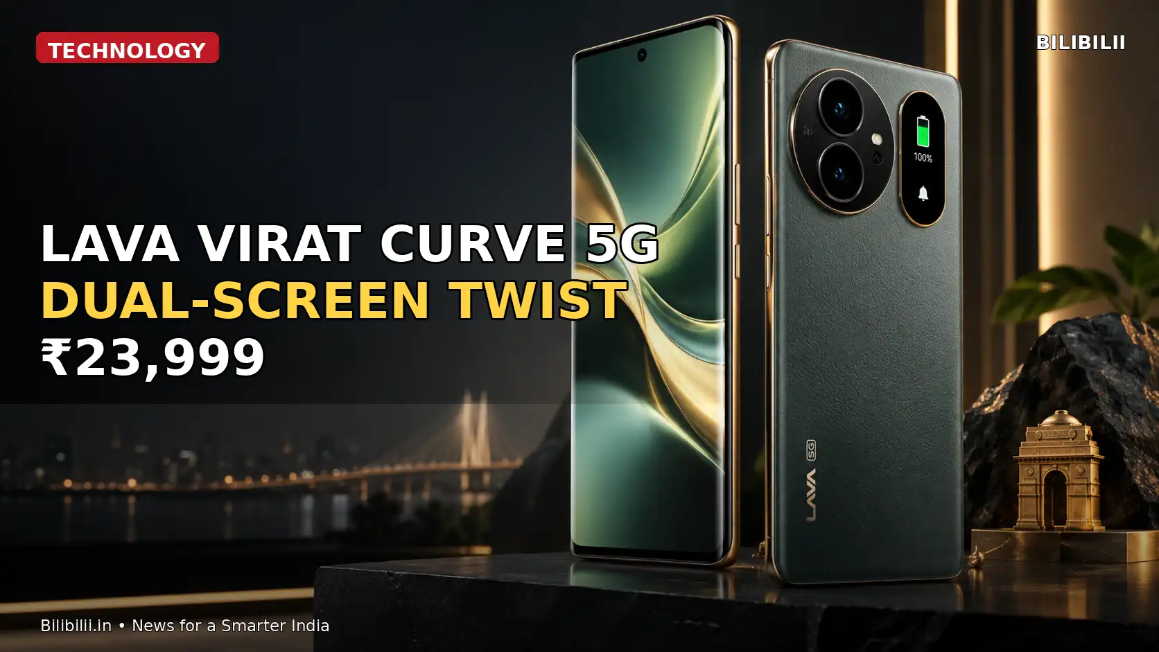Lava Virat Curve 5G concept with curved display and mini rear notification screen