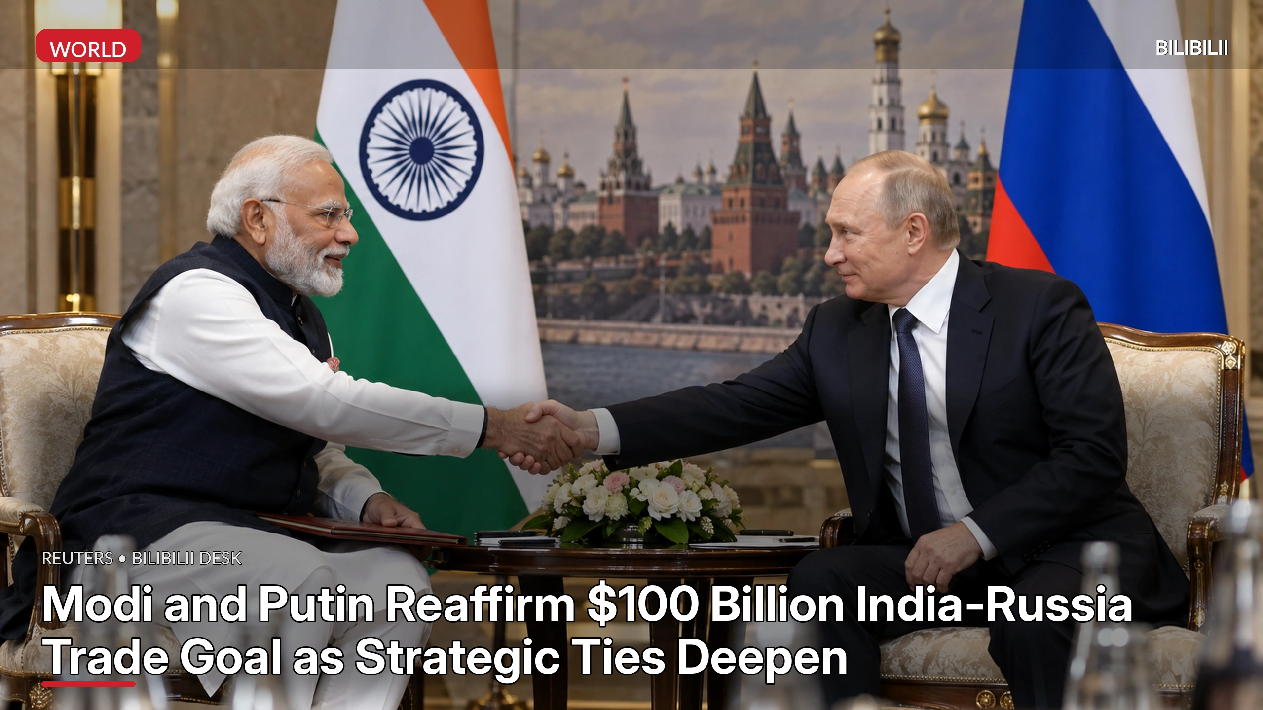 MODI AND PUTIN REAFFIRM $100 BILLION INDIA-RUSSIA TRADE GOAL AS STRATEGIC TIES DEEPEN