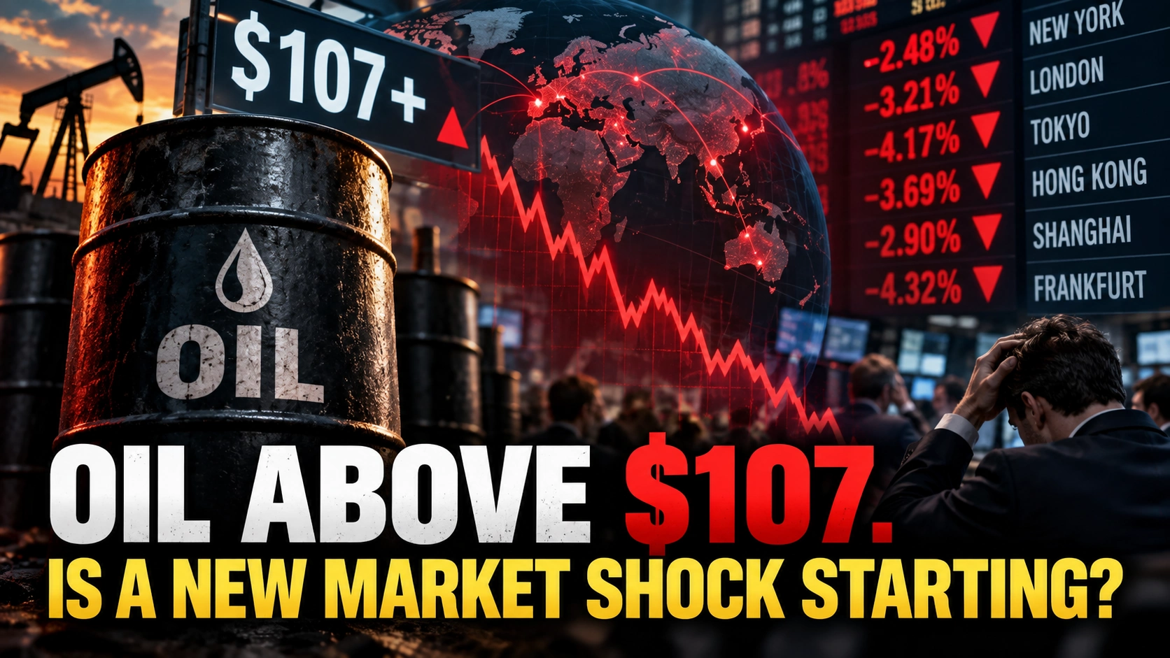 Oil Above $107 and Stocks Sliding: Is a New Global Market Shock Starting?