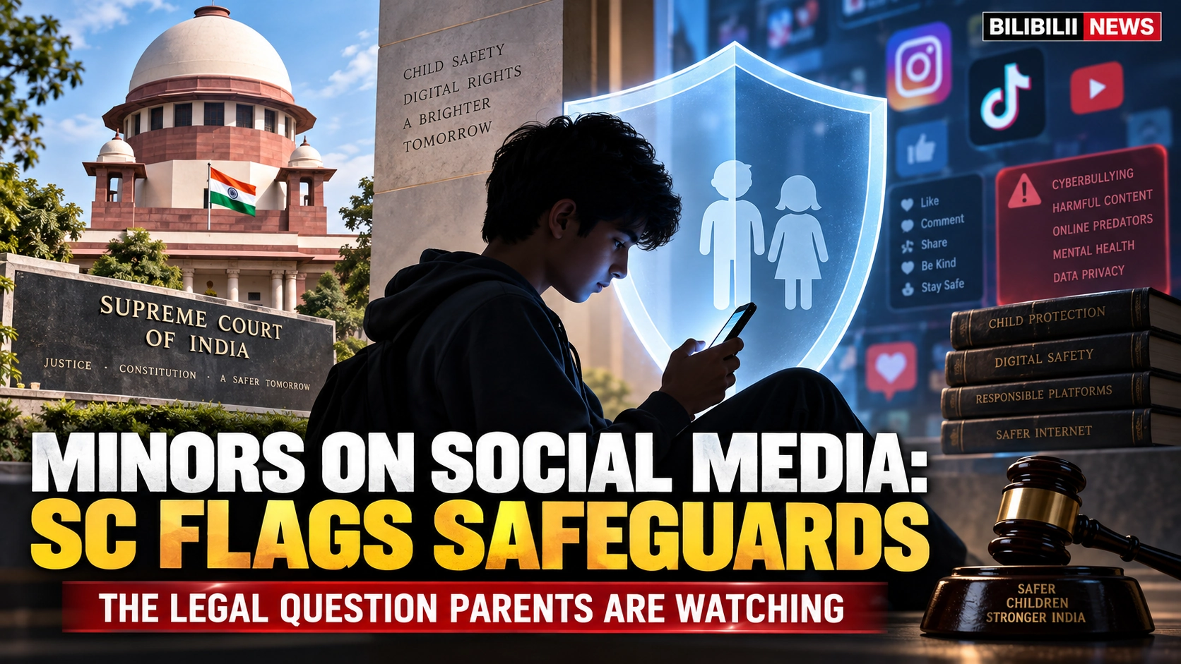Bilibilii editorial thumbnail for Supreme Court Says Minors Need Social-Media Safeguards — Why This Could Become a Major Policy Fight