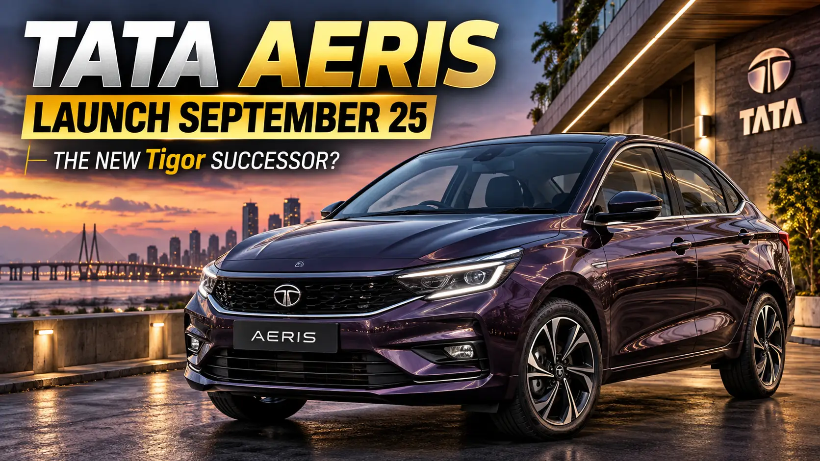 Tata Aeris compact sedan ahead of its September 25 India launch