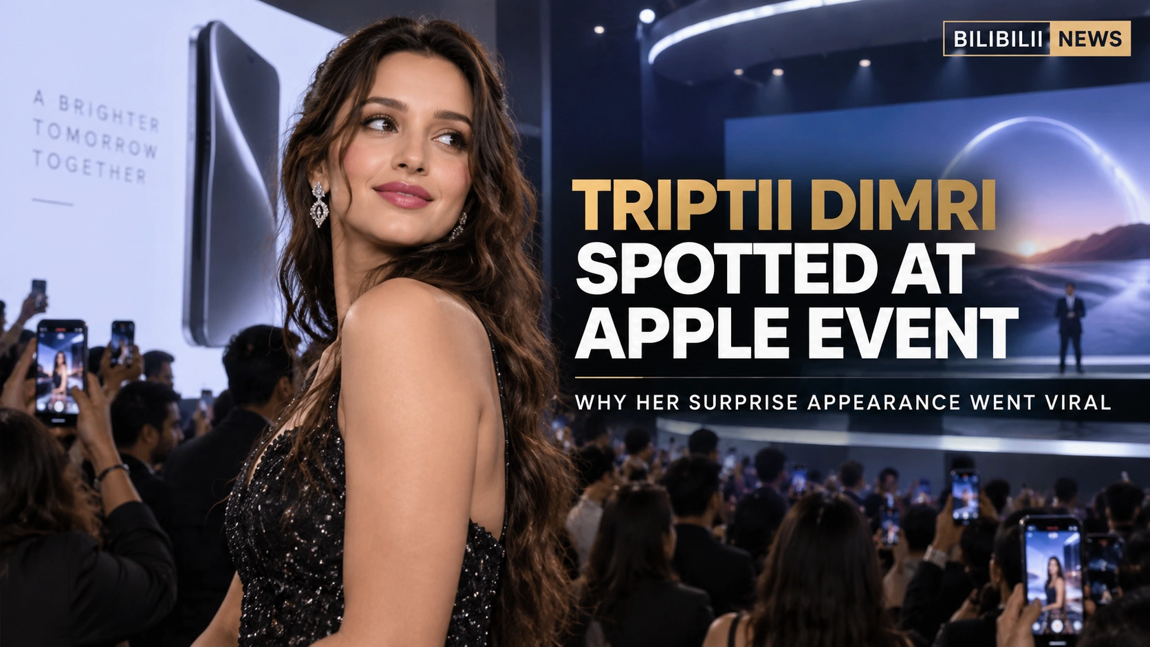 Bilibilii editorial thumbnail for Triptii Dimri Spotted at Apple Event and IShowSpeed Livestream — Why Fans Were Surprised