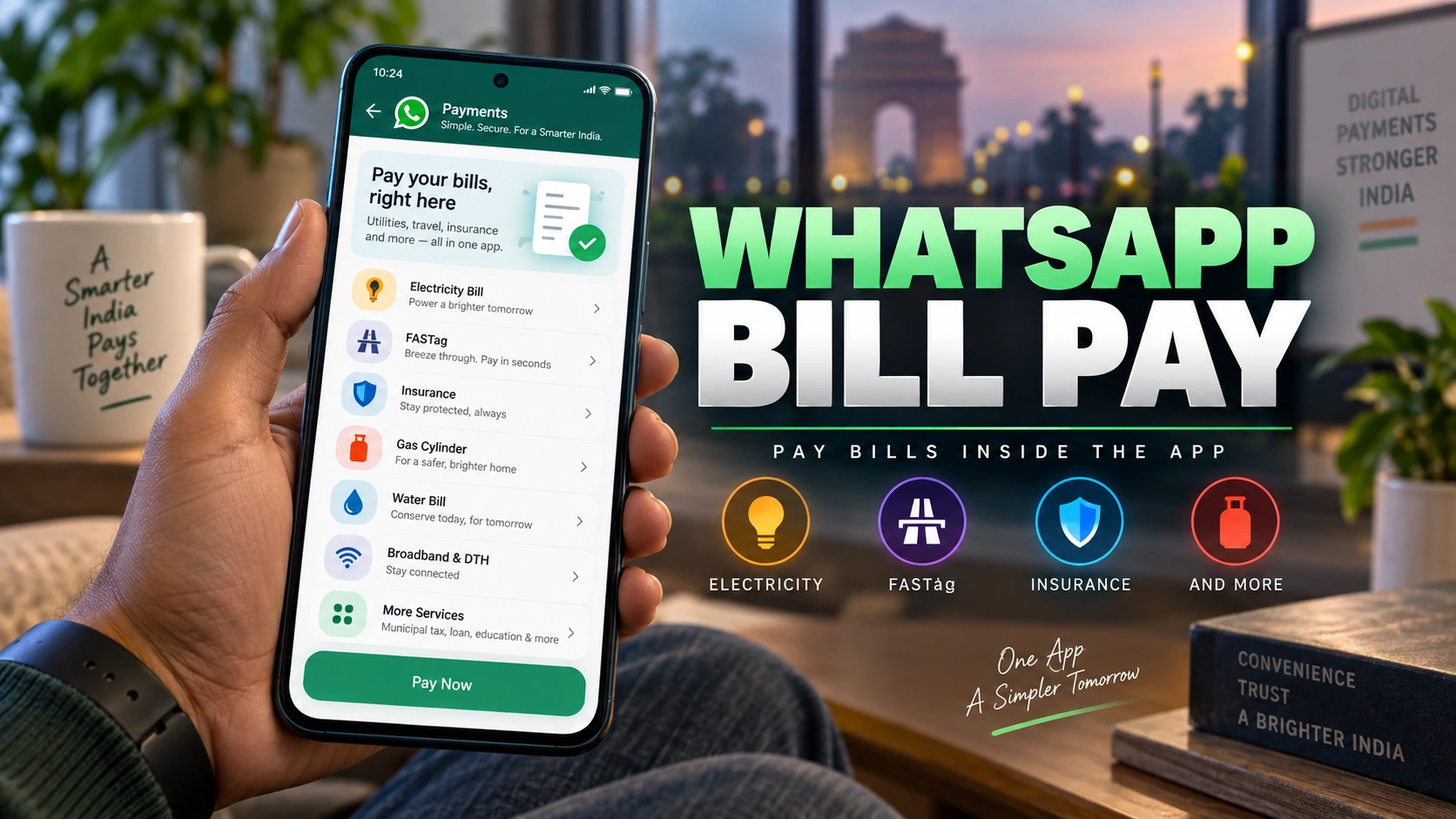 Bilibilii editorial thumbnail for WhatsApp Bill Payments Are Rolling Out in India — Electricity, FASTag, Insurance and More Inside One App